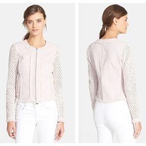 REBECCA TAYLOR Dot Punch Tweed Jacket Blush {U51}